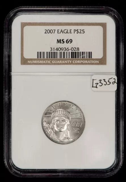 2007 P$25 1/4 oz Platinum American Eagle - Statue of Liberty - NGC MS 69 - G3352