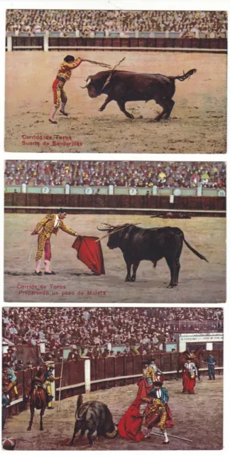 3 x AK  Postkarten Stierkampf Corrida de Toros 50/60er Jahre