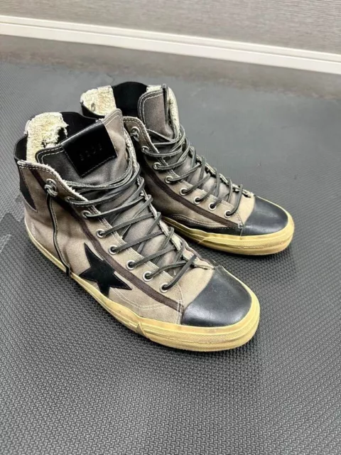 GOLDEN GOOSE GGDB VSTAR1 Black Gray Canvas EU:41 US:11 Woman Sneakers