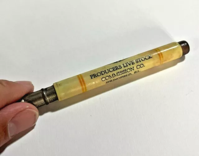 PRODUCERS LIVESTOCK COMMISSION Springfield IL Vintage Advertising Bullet Pencil