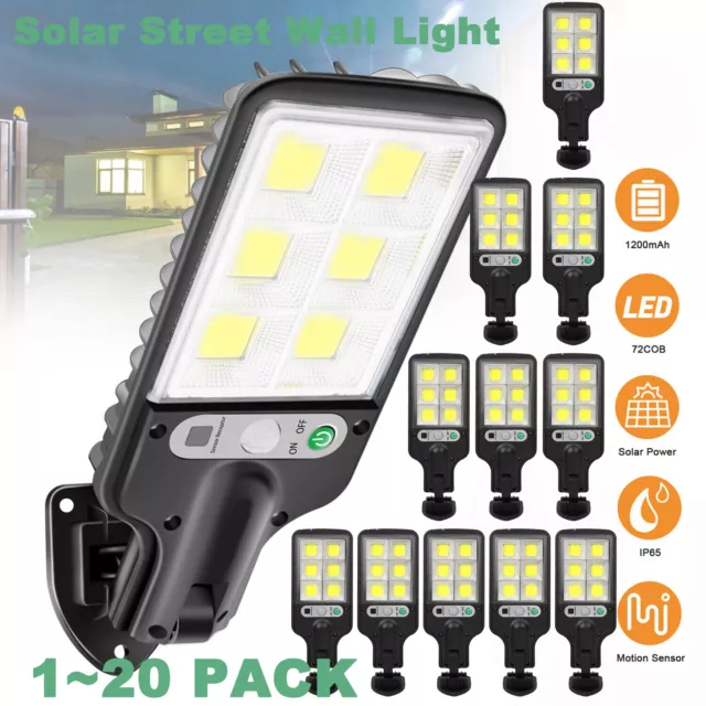 1-20 PACK 600W LED Solar Street Wall Light PIR Motion Sensor Outdoor Garden Lamp