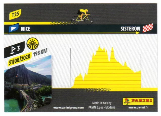 Carte PANINI Tour de France 2020 #T25 Etape 3  - Nice - Sisteron - 198 km