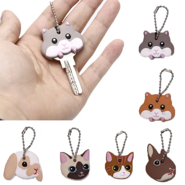 Silicone KeyRing Cap Head Cover Lovely Animals Shape Key Case Shell Keycha'EL