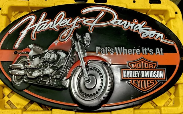 Harley Davidson Fat's Where It's At Heavy Duty Usa Made Metal Advertising Sign