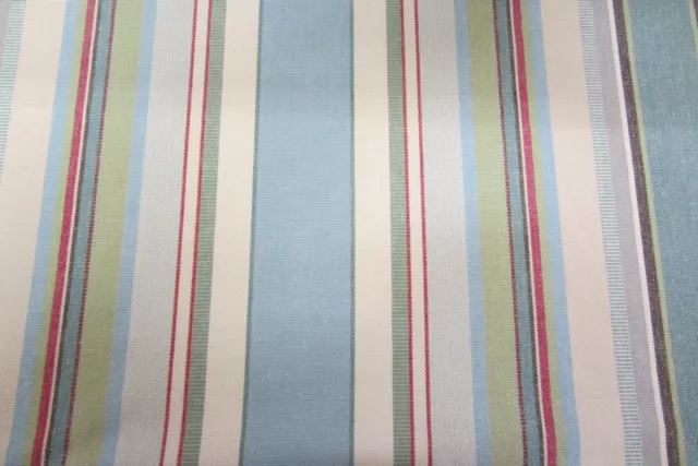 Remake Blue Striped Woven Cotton 140cm wide Curtain/Craft Fabric