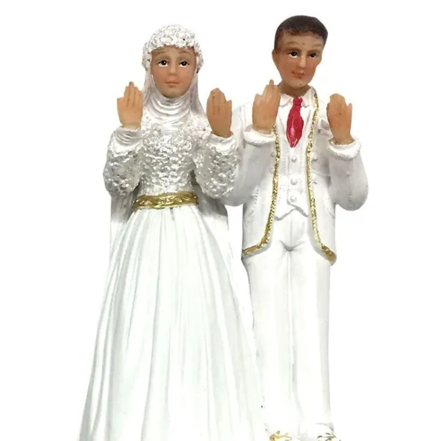 Couple de Maries Musulman Figurine Mariage 14,5 X 9 X 6 cm en résine