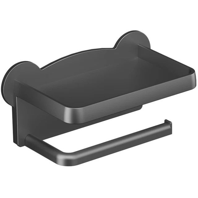 Porta Carta Igienica Doppio Con Mensola In Acciaio Inox 304, Portarotolo A Parete Con Ripiano Per Cellulare, Organizzatore Da Bagno 2 In 1, Viti Nascoste - 2