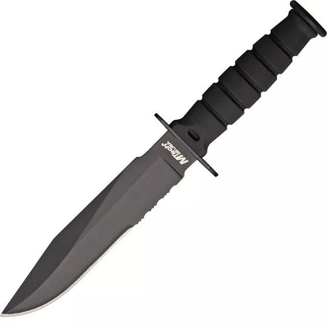 MTech MT632CB Black Fixed 3.38" Blade Serrated Edge Neck Knife Kabai W/ Sheath