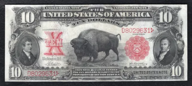 Fr. 118 1901 $10 Ten Dollars “Bison” Legal Tender United States Note Very Fine+