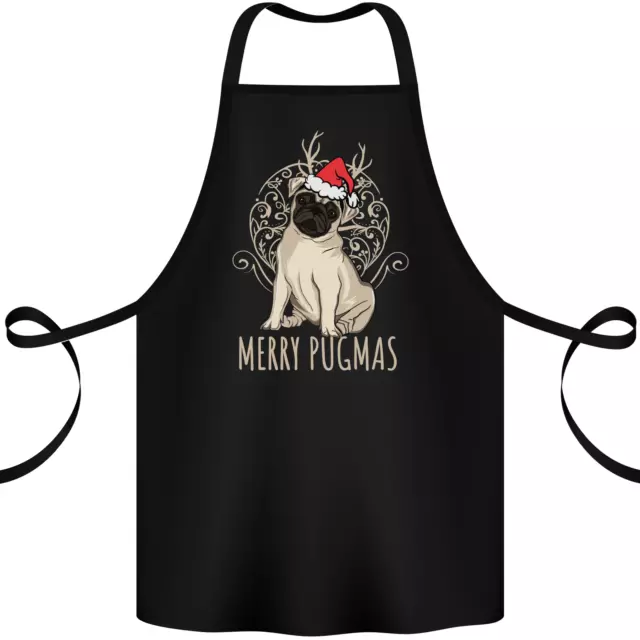 Merry Pugmas Funny Christmas Pug Cotton Apron 100% Organic