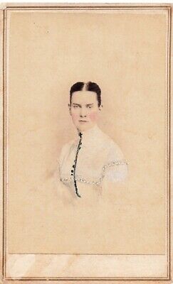 1860s CDV Photo Young Lady Civil War Era Fashion Wm F Shorey Baltimore MD  *Ab3c