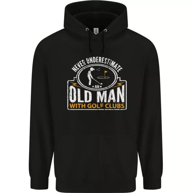 An Old Man With Golf Clubs Funny Golfing Mens 80% Cotton Hoodie