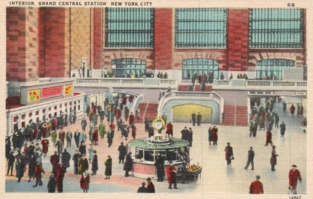 Vtg Postcard  Interior Grand Central Station New York City, NY Unposted