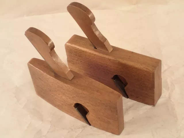 NICE ! Matched Pair of Coachmaker Compassed Rabbet Molding Planes 7/8" Cut