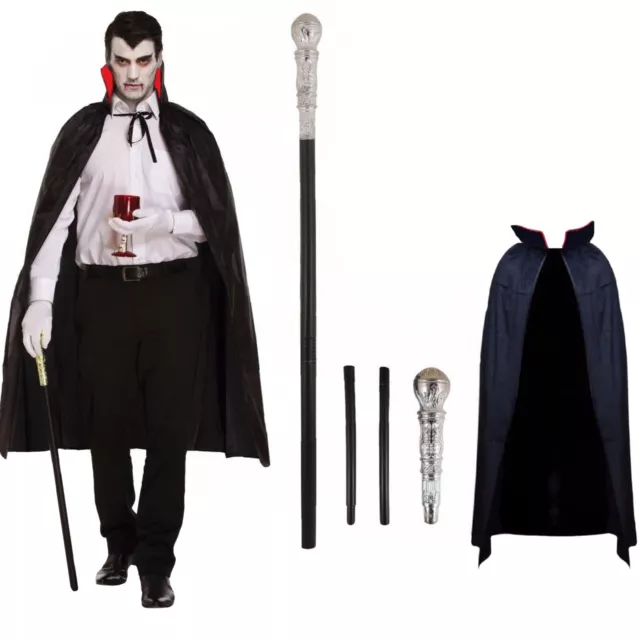 Adult Deluxe Vampire Costume Gothic Men's Halloween Dracula Fancy Dress Party