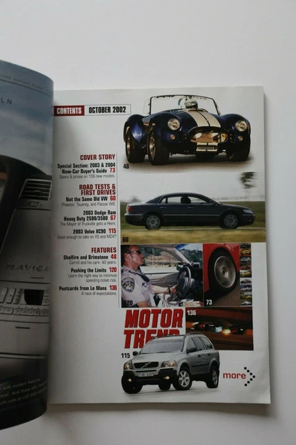 TREND ENGINE OCTOBER 2002 Dodge Ram Heavy Duty Volvo XC90 Passat ...