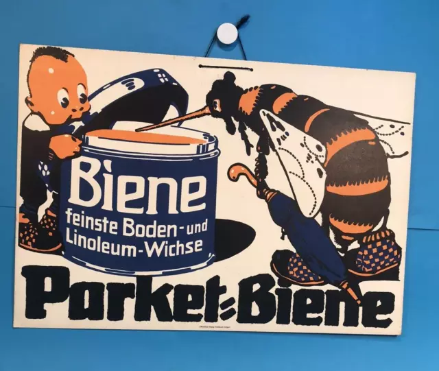 "Parket Biene" altes Werbe Plakat Poster Affiche auf Karton um 1920/30