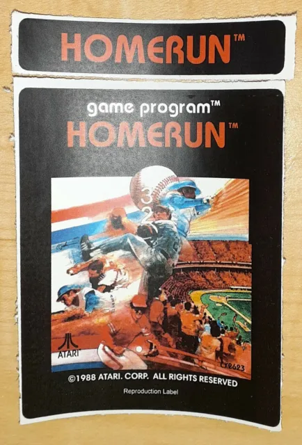 Replacement Atari 2600 Homerun Label - Machine cut just peel and stick