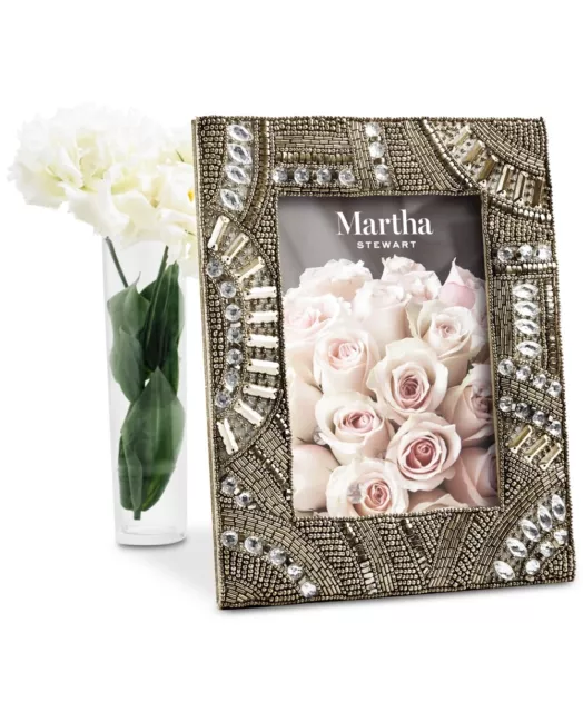 Martha Stewart Collection 262798 Silver Beaded 5" x 7" Photo Frame