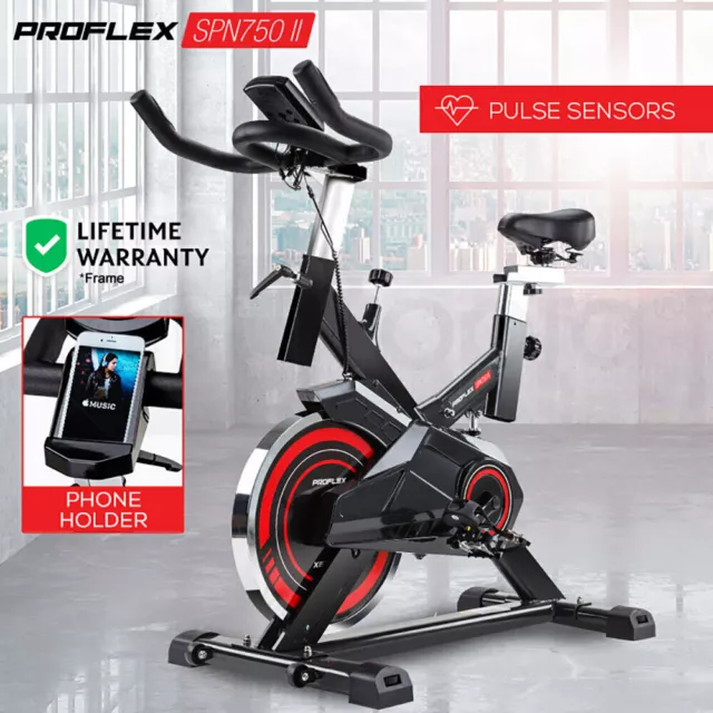 PROFLEX Commercial Spin Bike Flywheel Exercise Home Workout Gym - Red