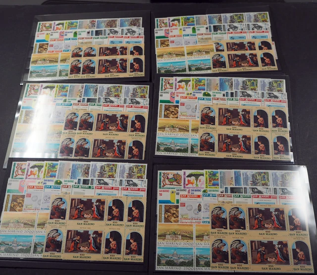 1989 San Marino; 24 komplette Jahrgänge ohne Block, postfrisch/MNH, ME 948,-