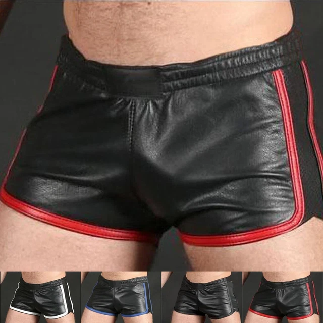 Pantaloni da moto in pelle alla moda slim fit per uomo con taglie forti