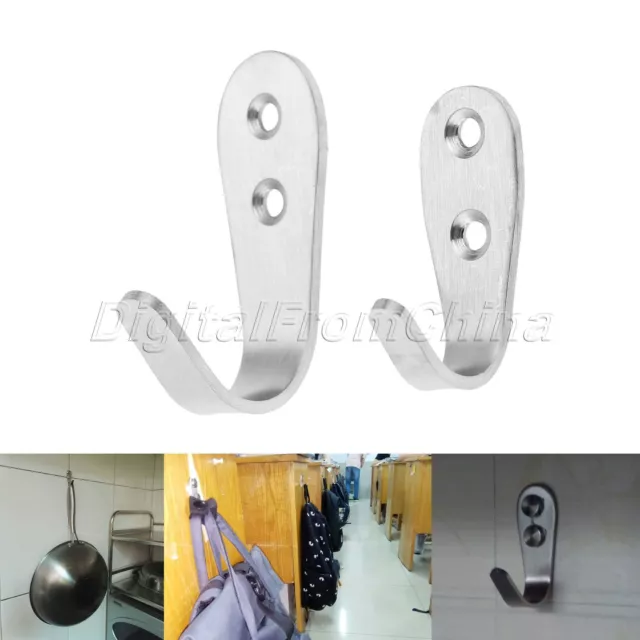Wall Mounted Towel Single Hook Stainless Steel Clothes Coat Hat Hanging Hanger