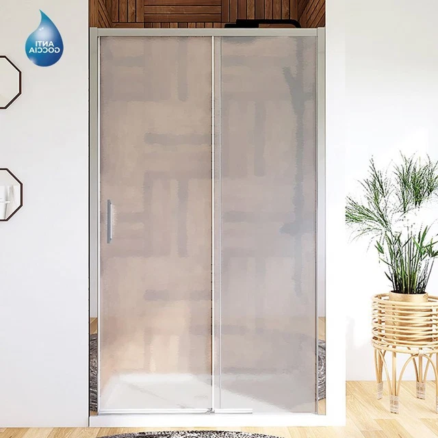 Porta Doccia 120 cm Scorrevole Apertura a Destra Martellato - Spazio