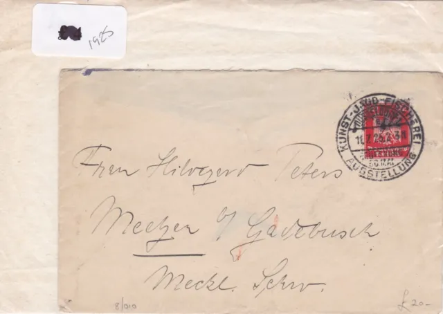 German Postal History Stamps Cover 1925  Ref 8787
