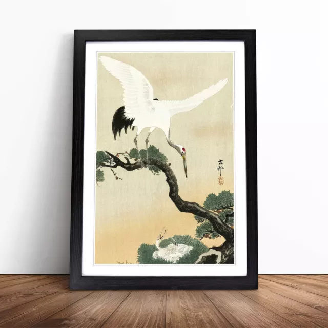 Japanese Crane Birds Flowers Asian Ohara Koson Wall Art Print Framed Picture