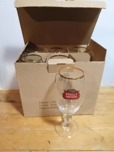Stella Artois Birra 6 Boccali Calici Bicchieri 20 Cl Vintage
