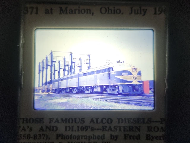 Slide VTG RailRoad EL Erie Lackawanna FA-2 No.7371 Marion OH. 1962 duplicate