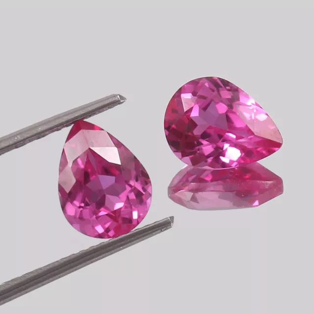 AAA Natural Flawless Ceylon Pink Sapphire Loose Pear Gemstone Cut Pair 12x10 MM