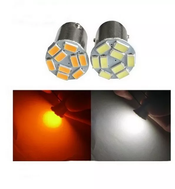 1x ampoule LED R10W R5W Blanc ou Orange 9 smd Veilleuses auto moto