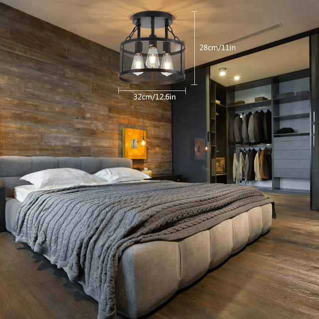 3 Light Farmhouse Loft Rustic Chandelier Pendant Ceiling Light Fixture Lamp