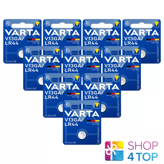 10 VARTA V13GA LR44 Pile Alcaline Cell Bouton Batteries Ed 2024 1.5V 1BL Neuf