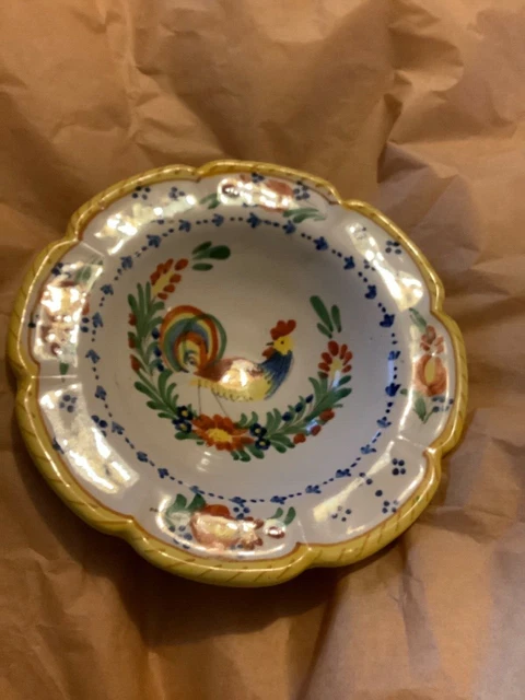 VINTAGE Gallo Italy Scalloped Majolica Pottery Bowl K188 - 6.75”W