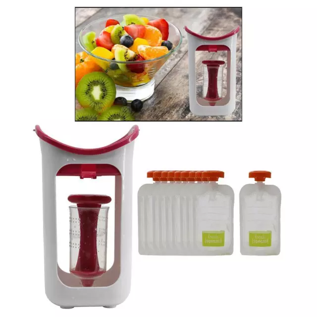 Baby Food Squeeze Station + Storage Pouch Container Puree Packing Camping