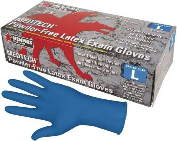 50 Pack MCR Safety 5049M Disposable Gloves, Size Medium, 11 mil, Latex