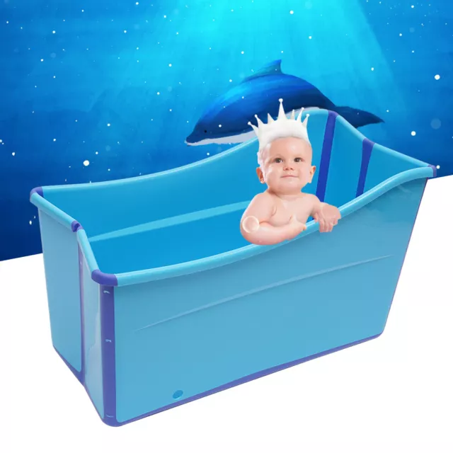 Bañera plegable móvil azul para adultos sauna baño bañera plegable bañera masaje