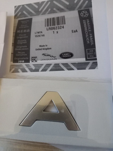 RANGE ROVER NAMEPLATE Bonnet Letter A Badge Chrome Silver Authentic JLR ...