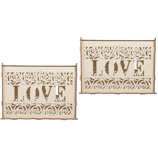 2x cassetta dei soldi in legno rustico compleanno matrimonio scatola delle carte