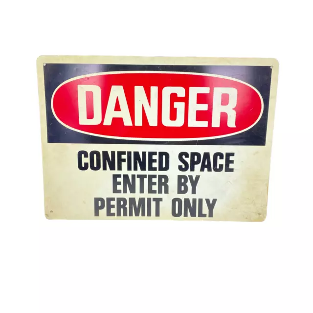 Accuform Danger Confined Space Sign, 14" by 10" Plastic, 502730-001