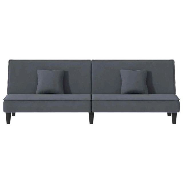 AX Divano Letto Ospiti Grigio 2 Cuscini 2 Schienali Separati Regolabili + 351908
