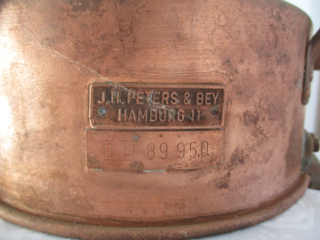 Schiffslaterne Original J.H. Peters  & Bey  aus massivem Kupfer - Bergungsobjekt 5