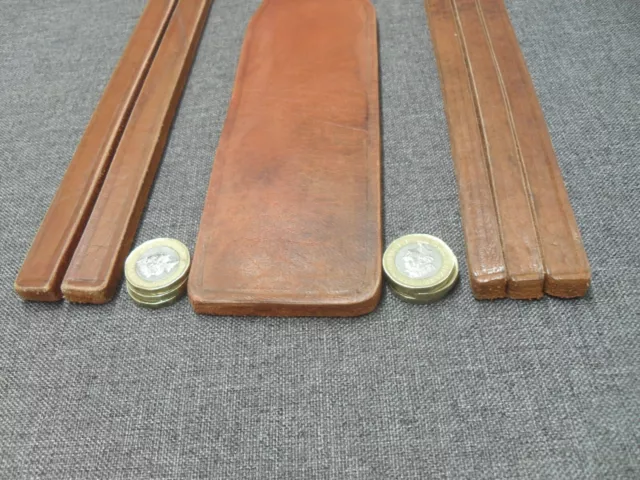 3 Scottish School Tawse Belts Dense Hard Leather