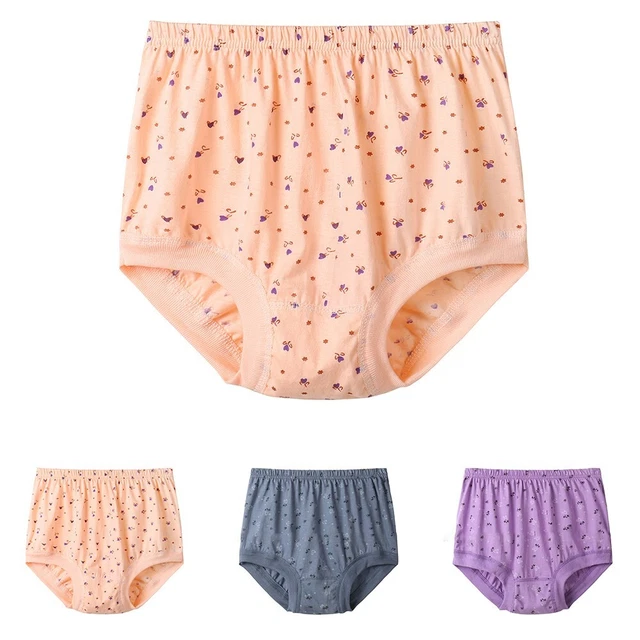 Donna Vita Alta Cotone Monouso Cotone Floreale Ragazza Slip/Biancheria Intima