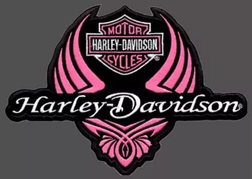 Harley Davidson Lady Pink Diva Wing 4 Inch Patch - Embroidered Patch