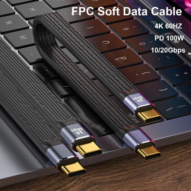 Cavo da USB-C a USB-C PD da 100 W, ricarica rapida, display digitale, 1,2 metri. 120x0,5x0,5 centimetri. Colore nero DAM | Leroy Merlin