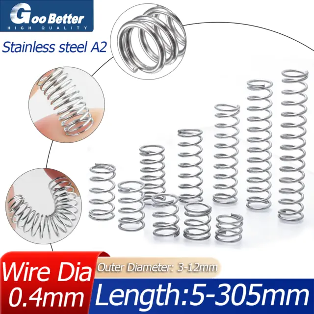 Compression Spring Wire Dia 0.4mm Pressure Small Stainless steel Micro Miniature